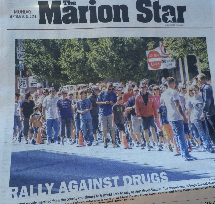 The Marion Star front page — Rally Against Drugs, September 22, 2014